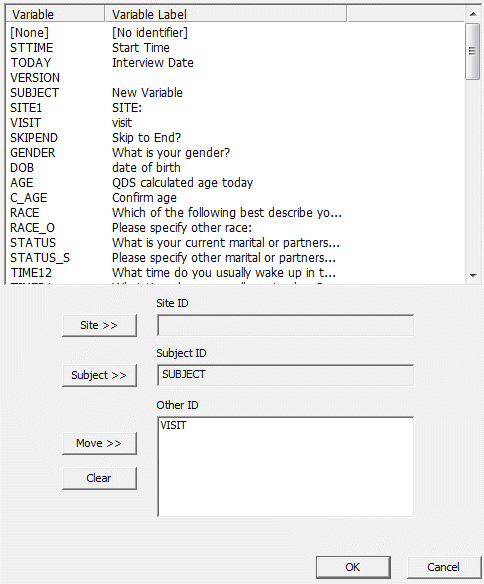 Identifier Box Identifiers Tab